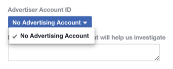 Facebook politikası devre dışı bırakılan reklam hesabı formunun nasıl doldurulacağının 2. adımı
