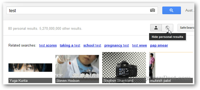 google görseller kişisel sonuçları