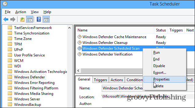 Windows 8.1'de Otomatik Taramalar için Windows Defender Zamanlama