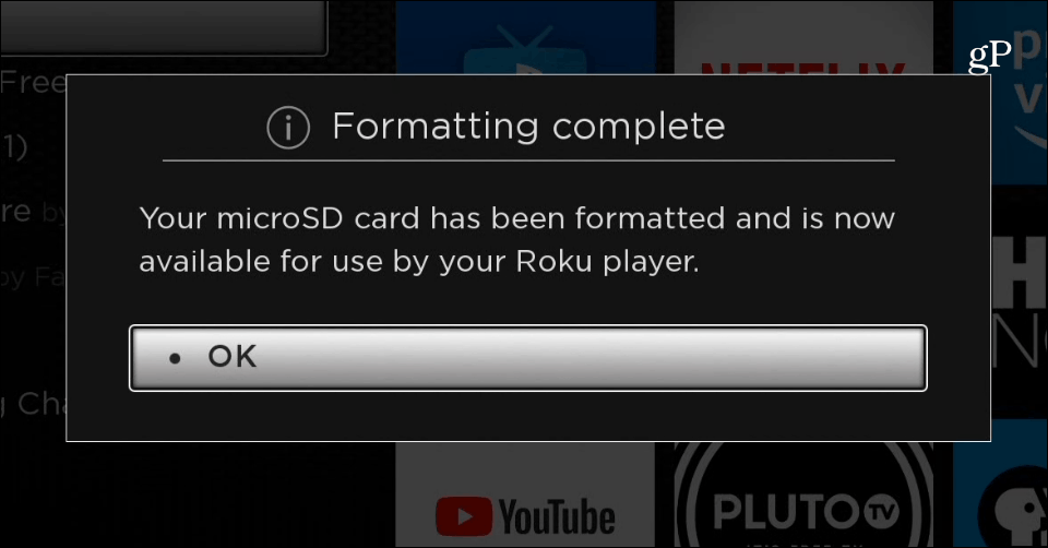 MicroSD Card Roku Ultra Complete'i formatlayın