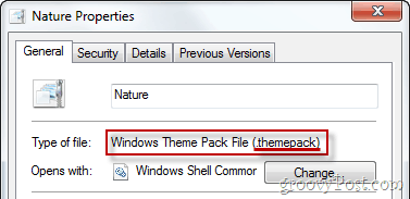 Windows Tema Paketi Dosya Özellikleri