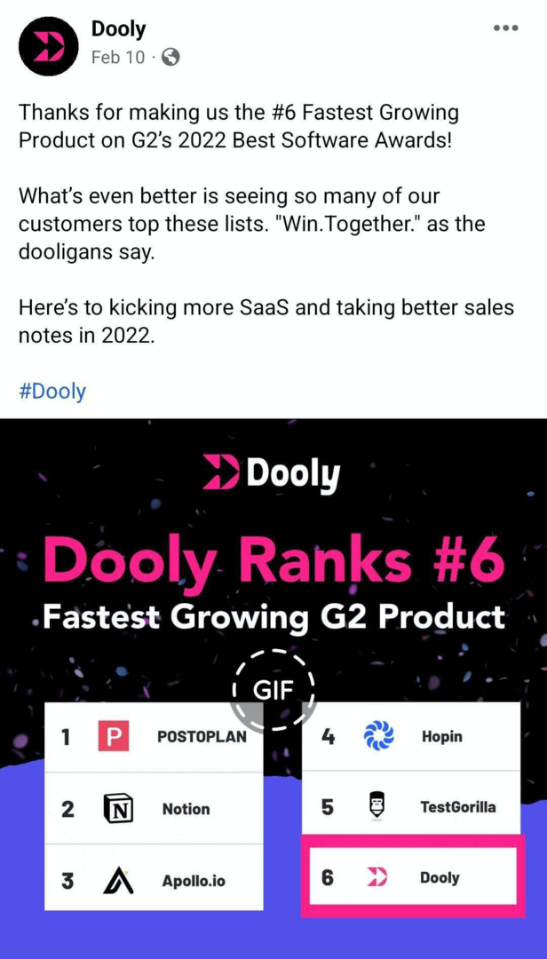 Dooly Facebook gönderisinin GIF'li görüntüsü