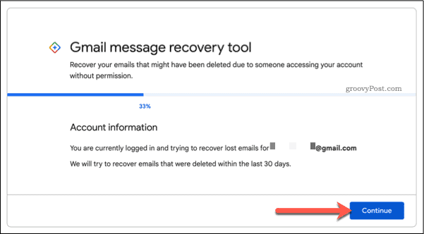 Bir destek formu aracılığıyla Gmail e-postalarını kurtarma