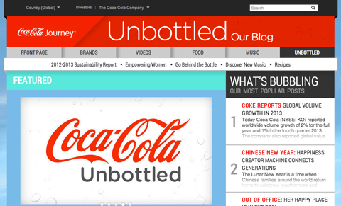 coca-cola'nın şişesiz blogu