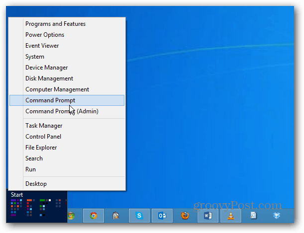 Windows 8 Güç Menüsü