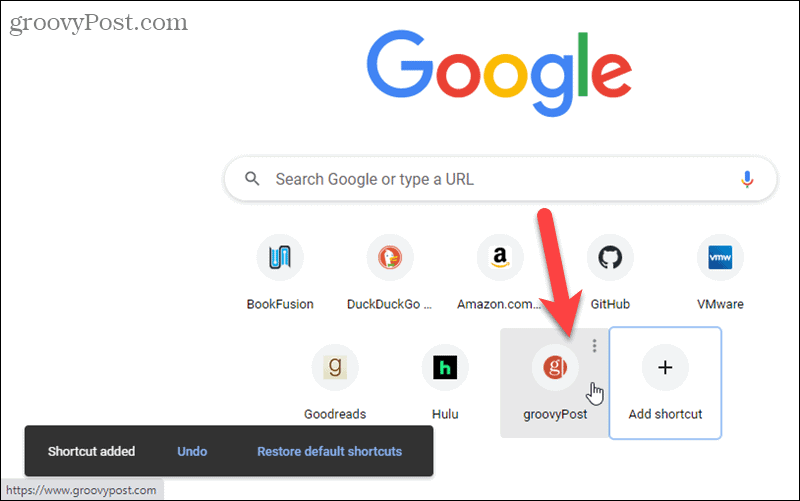 Chrome Yeni Sekme sayfasına kısayol eklendi