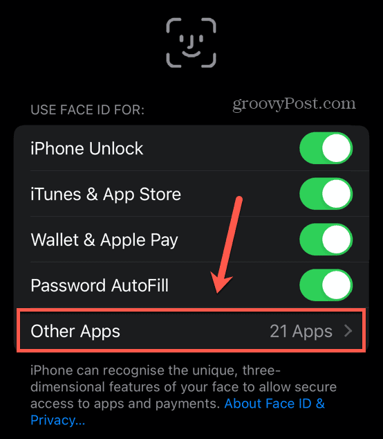 whatsapp face id diğer uygulama ayarları