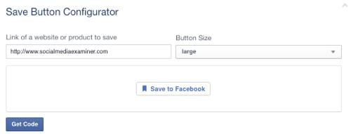 facebook kaydet düğmesi url olarak ayarlandı