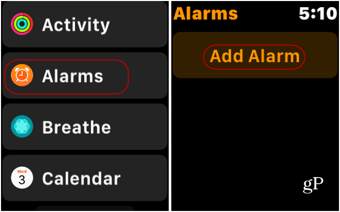 Alarmlar Uygulaması Apple Watch
