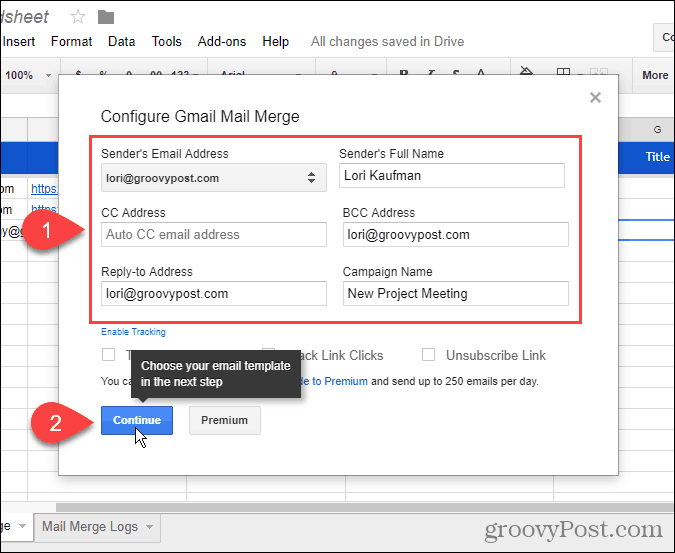 Gmail Adres Mektup Birleştirme'yi yapılandırma