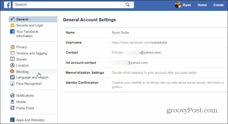 Facebook'ta engelleme ayarı