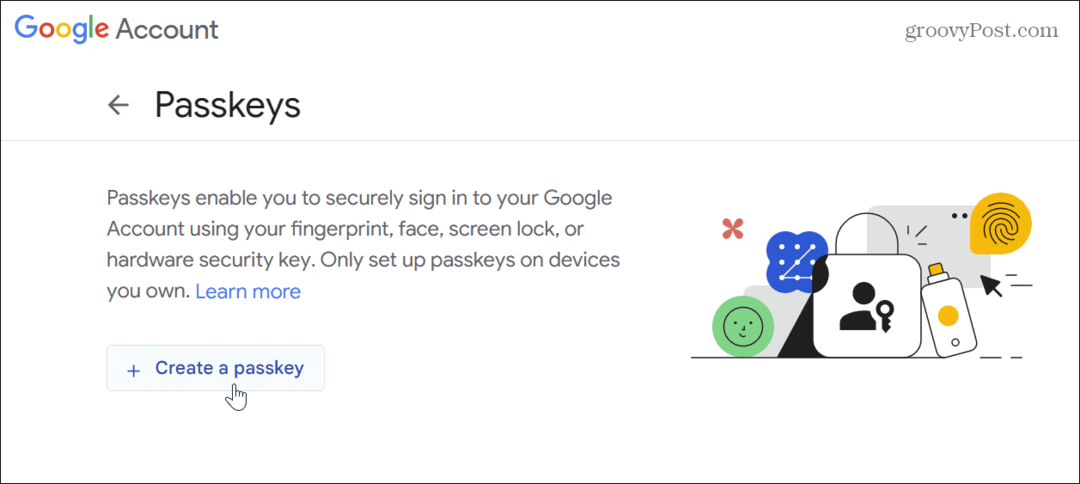 Google Hesabınız için Geçiş Anahtarı