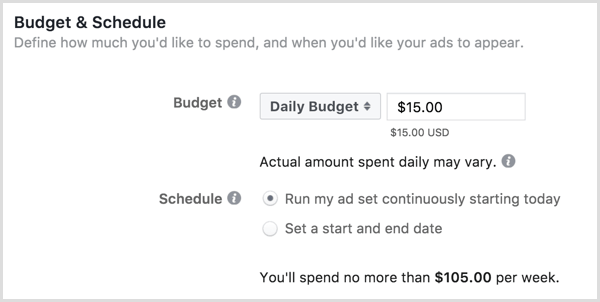 Facebook reklam bütçesi ve planı