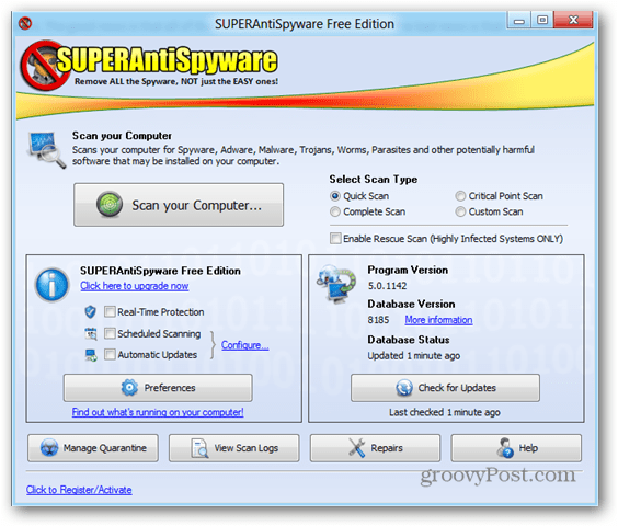 SuperAntiSpyware Awsome Anti-Malware Yardımcı Programıdır