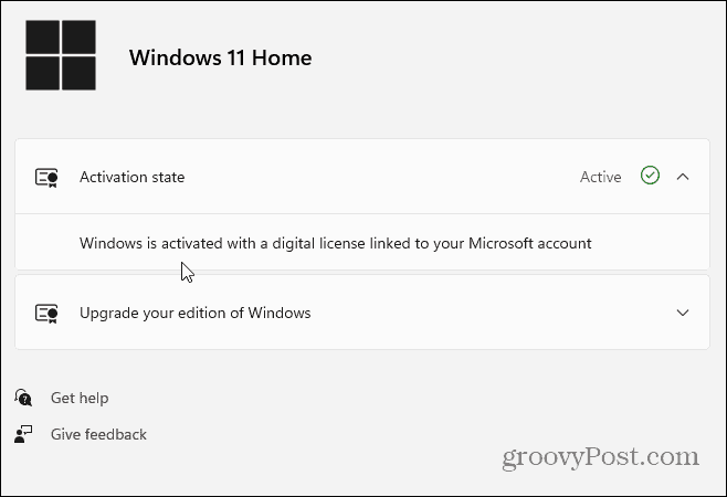 Etkinleştirme Durumu Windows 11