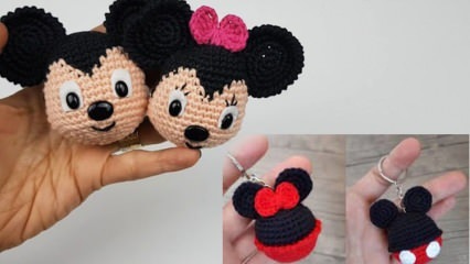 Amigurumi Minnie ve Mickey Mouse Anahtarlık nasıl yapılır? Mickey mouse anahtarlık yapımı
