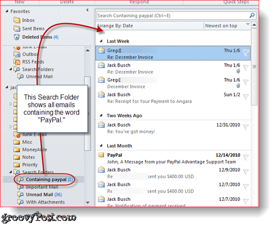 Outlook 2010'da Arama Klasörleri Oluşturma ve Kullanma