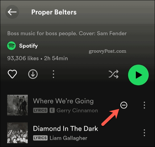 Bir Spotify şarkısını gösterme