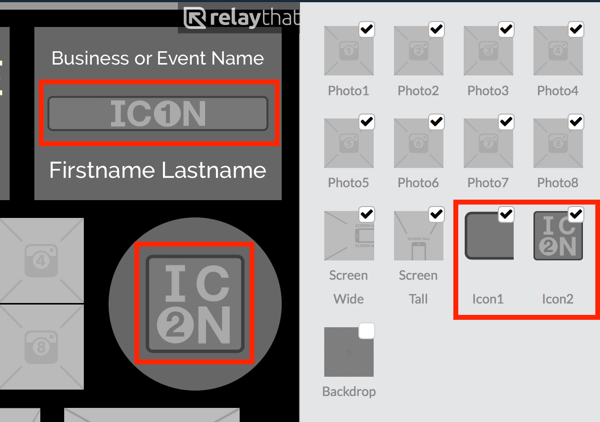Logonuzu RelayThat'teki Icon1 veya Icon2 küçük resmine yükleyin.