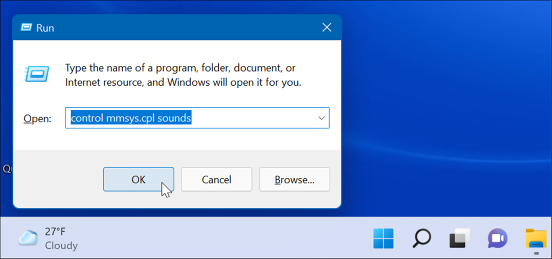 açık sistem sesleri Windows 11'i çalıştırın