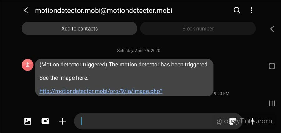 mobi hareket algılama sms