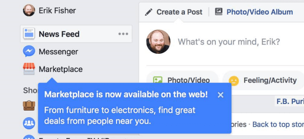 Facebook Marketplace artık masaüstünde kullanılabilir.