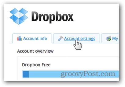 dropbox hesap ayarları sekmesi