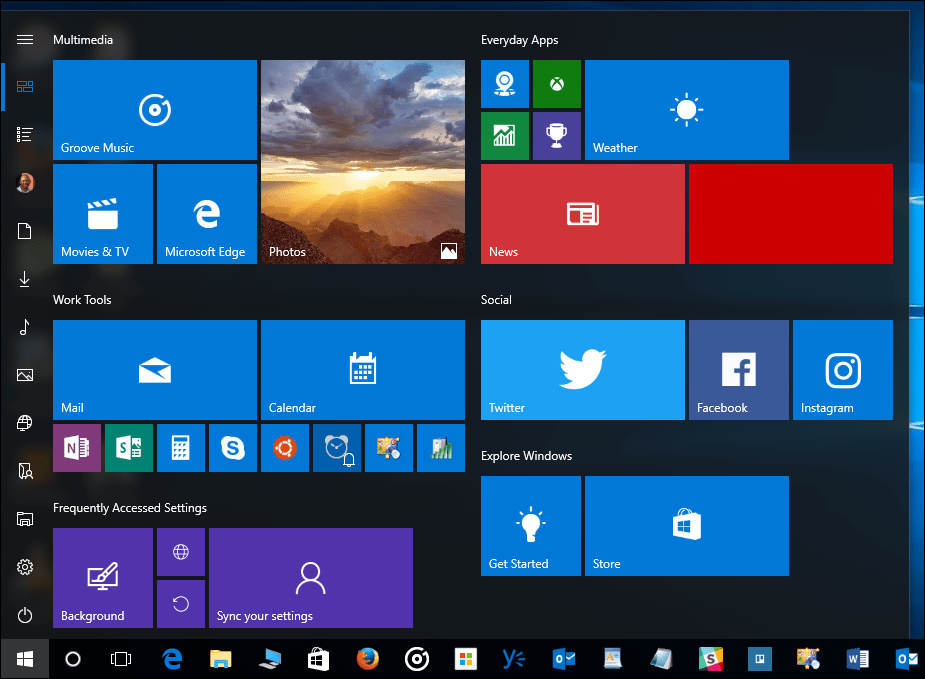 Windows 10 İpucu: Başlat Menüsündeki Tüm Uygulamalar Sütunu Nasıl Gizlenir (Windows 10 Creators Güncellemesi)