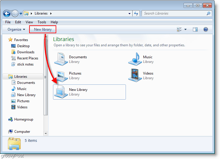 Windows 7'de yeni bir kütüphane nasıl oluşturulur