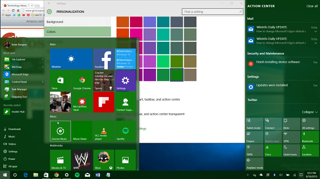 Windows 10'a Gelen Yeni Renk Seçeneklerine Bir Bakış
