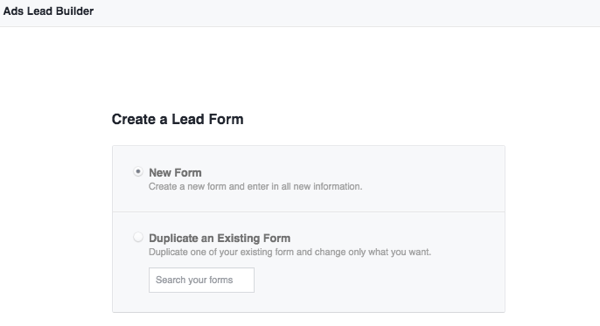 facebook yayınlama araçları potansiyel müşteri formları