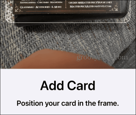iphone kamera aracılığıyla kart ekleme