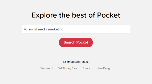 Pocket Discover, ilgi alanlarınıza göre içerik önerir.