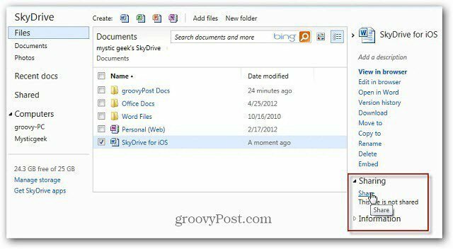 SkyDrive Dosyalarını Kısaltılmış URL ile Paylaşma