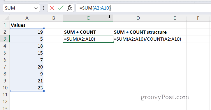 Excel'de SUMCOUNT ile ortalamaları hesaplamak