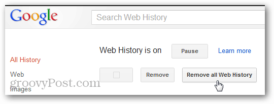 web geçmişi onayını google hesabından kaldır
