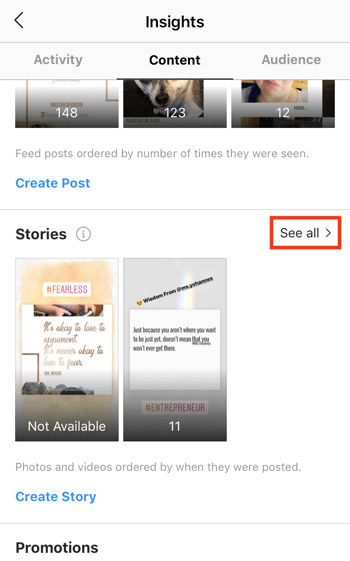 Instagram Hikayeleri ROI verilerini görüntüleyin, 3. Adım.