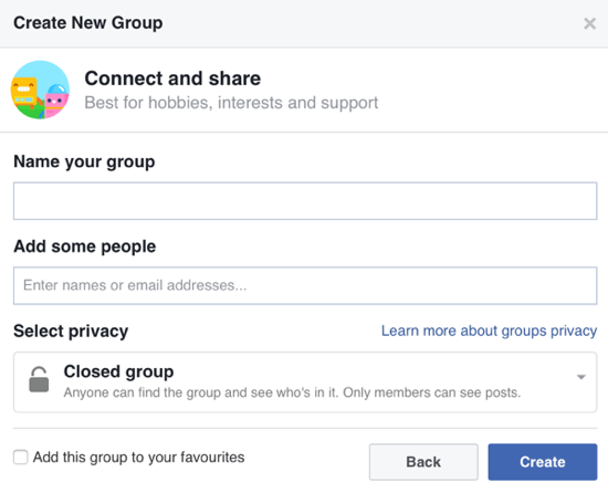 Facebook grubunuzla ilgili bilgileri doldurun ve üye ekleyin.
