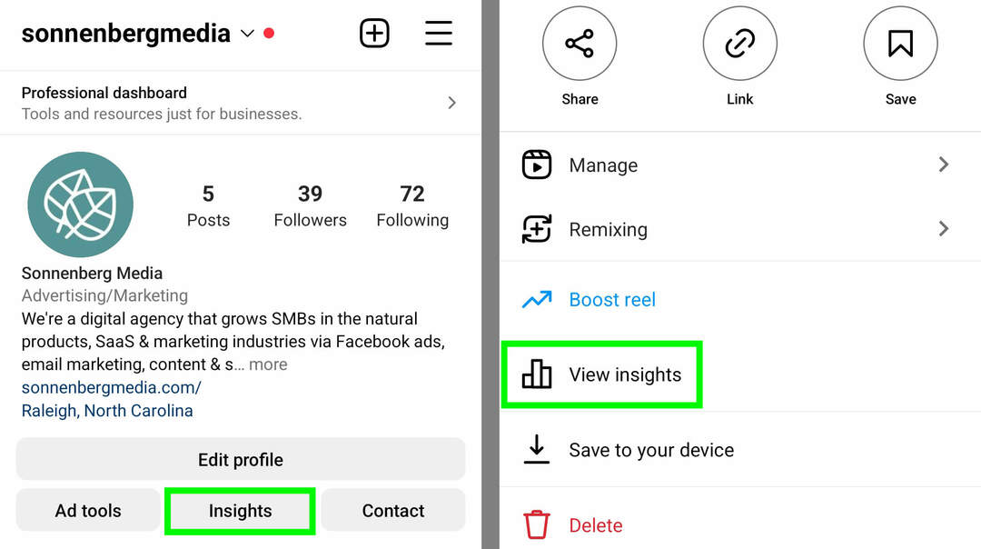 instagram-reels-insights-app-view-insights-sonnenbergmedia-example-3 nerede-bulunur