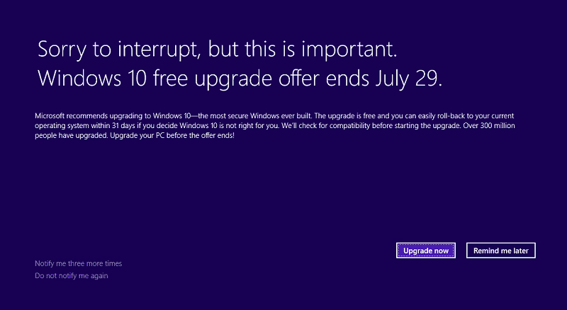 Windows 10 Ücretsiz Yükseltme için Zaman Bittikçe - Yükseltmenin İkna Edici Bir Nedeni Var mı?
