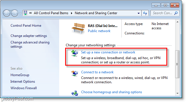 Windows 7'de yeni bir bağlantı veya ağ kurma