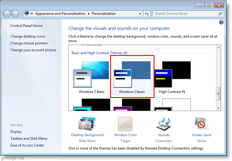 Windows 7 Temayı Klasik Olarak Değiştir