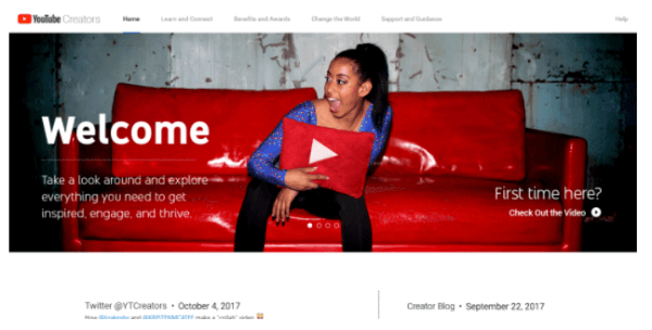 YouTube, YouTube Creators programı için yeni tasarlanmış bir web sitesini tanıttı.