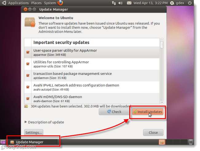ubuntu güvenlik güncellemelerini yükle