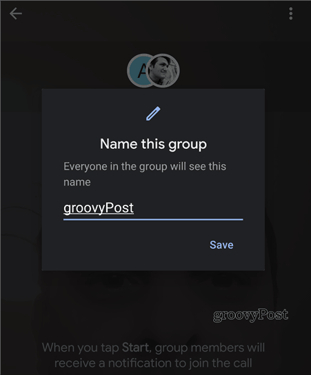 Google Duo grup adı
