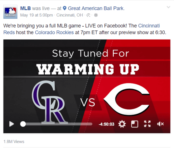 Facebook, yeni bir canlı yayın anlaşması için Major League Baseball ile ortak oldu.