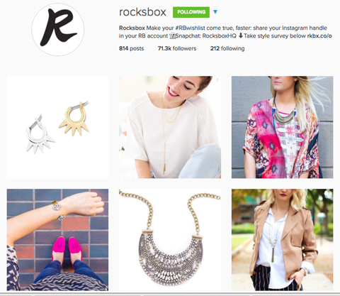 Rocksbox instagram profili