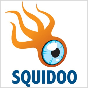 Bu, dört dokunaçlı ve büyük mavi göz küreli turuncu bir yaratık olan Squidoo logosunun ekran görüntüsü.