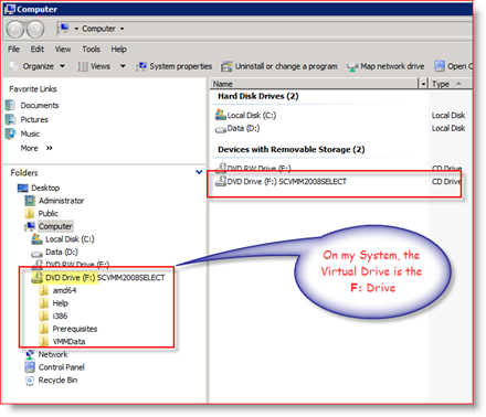 Windows Server 2008 üzerinde MagicISO Sanal Sürücü ISO Dağı örneği