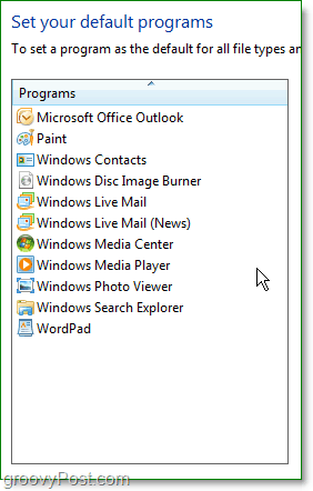 Internet Explorer Windows 7 varsayılan programlarında görünmez